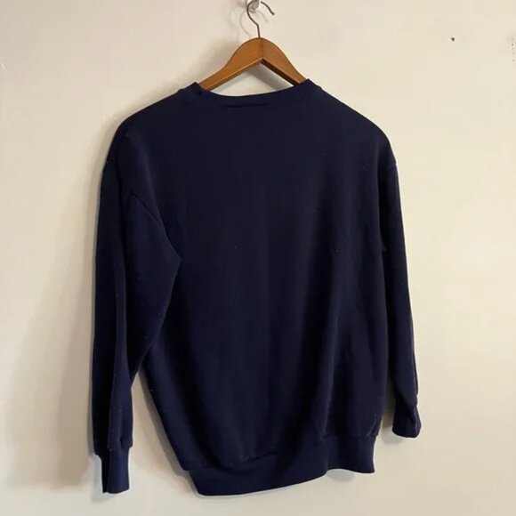 Ugly Christmas Vintage Nutcracker Navy Blue Snowman Christmas Tree Sweater - Picture 4 of 6